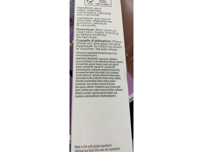 Pacifica Vegan Ceramide Barrier Face Lotion, Fragrance-Free, 1.7 fl oz/50 mL