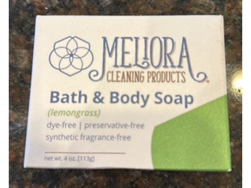 Meliora Cleaning Products Bath & Body Soap Bar, Lemongrass, 4 oz/113 g