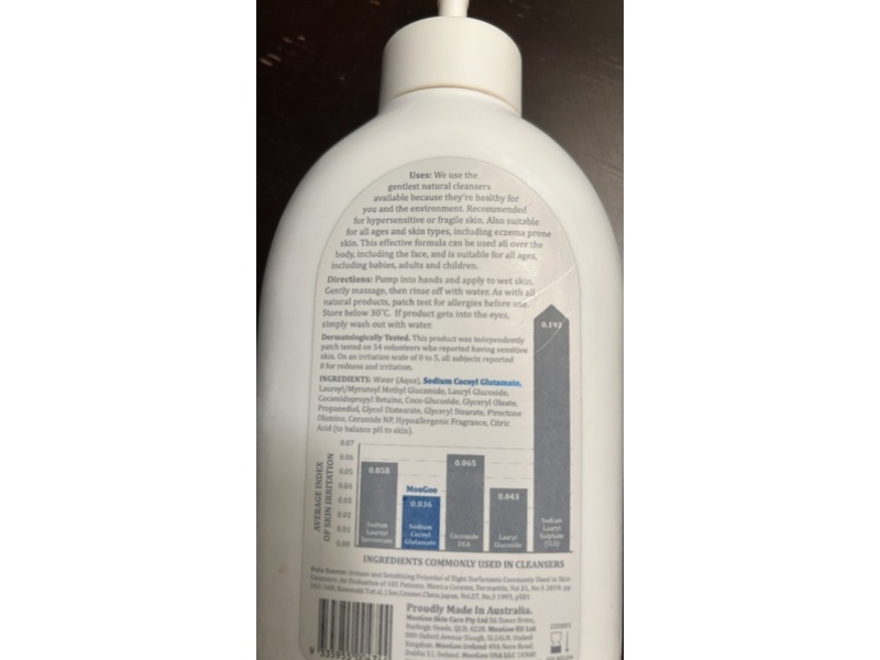 MooGoo Natural Ultra Gentle Cleanser, Ceramide, 500 mL