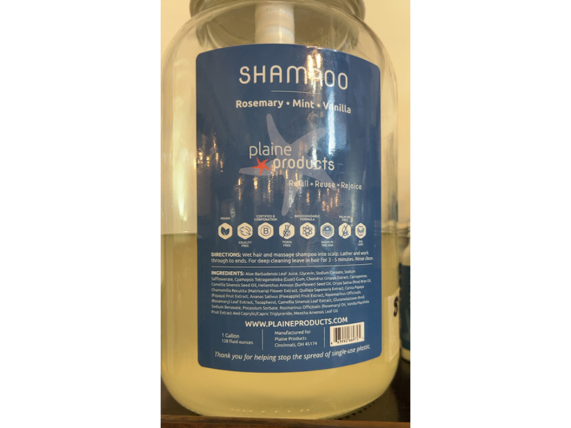 Plaine Products Shampoo, Rosemary Mint Vanilla, 128 fl oz