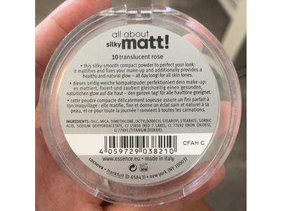Essence All About Silky Matt Fixing Compact Powder, 10 Translucent