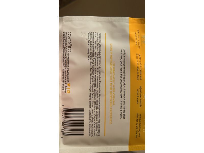 ‎Avatara Bee My Honey Nourishing Honey Mask, 0.71 fl oz/21 mL