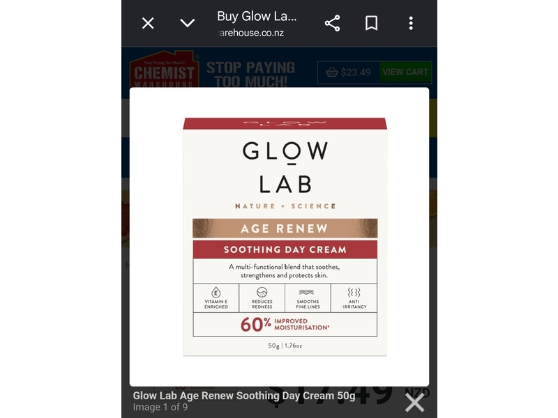 Glow Lab Age Renew Soothing Day Cream, 1.76 oz/50 g