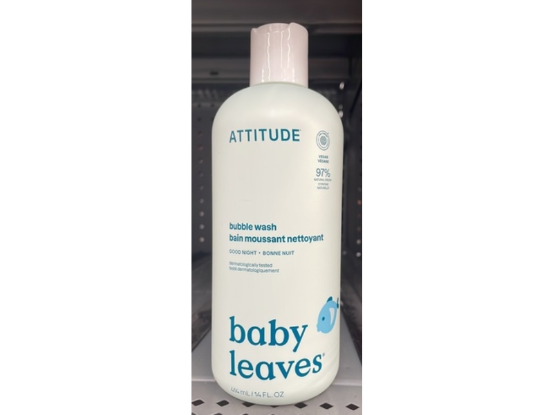 Attitude Baby Leaves Bubble Wash, Good Night, 14 fl oz/414 mL