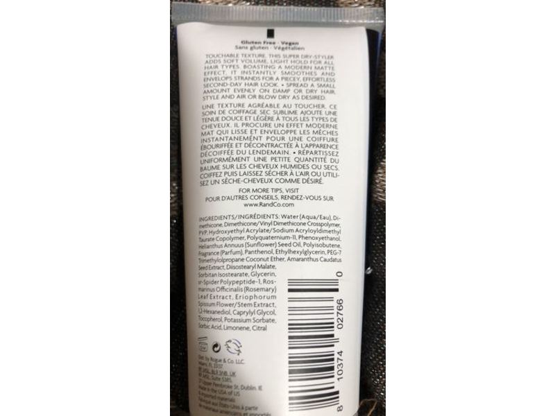 R+Co Velvet Curtain Cotton Touch Texture Balm, 3 fl oz/89 mL