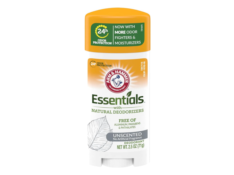 Arm & Hammer Essentials Deodorant, Unscented, 2.5 oz/71 g, Pack Of 2