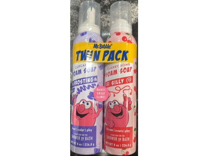 Mr. Bubble Twin Pack Foam Soap, Cupcake & Cherry Bomb, 8 fl oz/226 g
