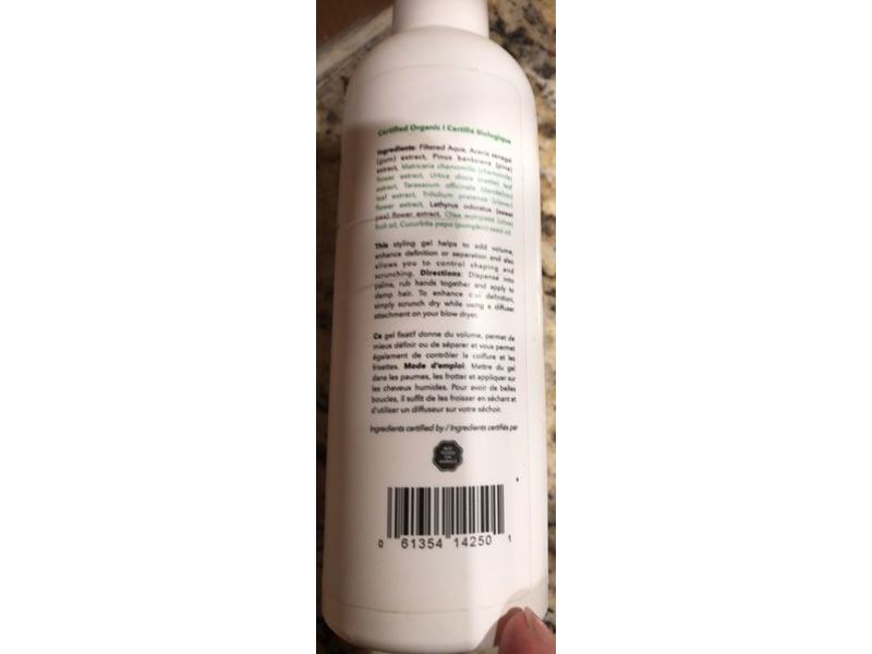 Carina Organics Alcohol Free Styling Gel, Sweet Pea, Firm Hold, 8.4 fl oz/250 mL