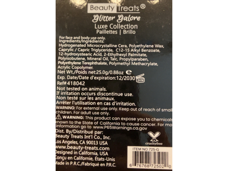 Beauty Treats Luxe Collection Eyeshadow Palette, Glitter Galore, 0.88 oz/25.0 g