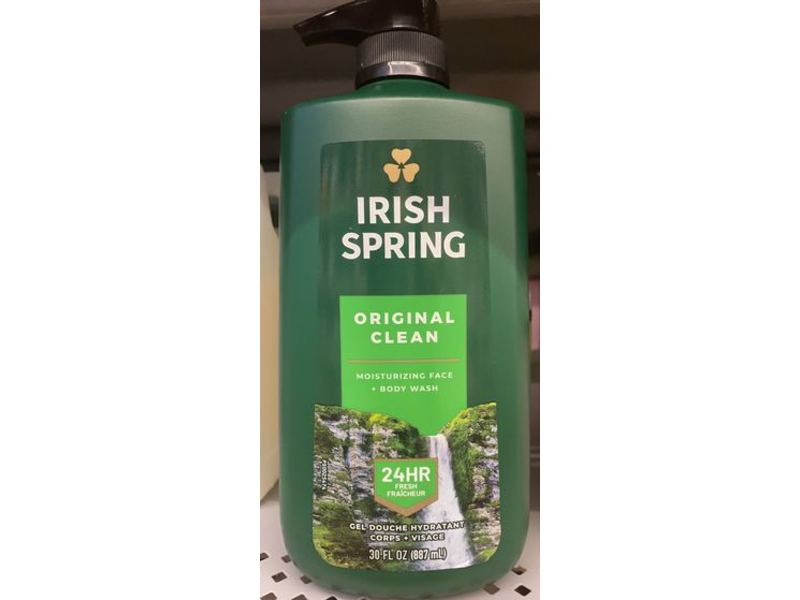 Irish Spring Moisturizing Body Wash, Original Clean, 30 fl oz/887 mL