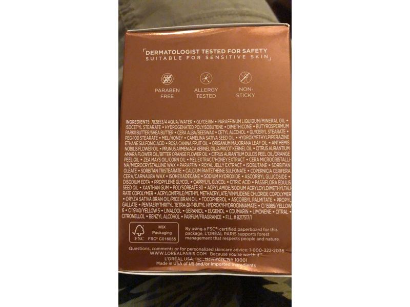 L'Oreal Paris Night Balm Age Perfect Hydra-Nutrition Ultra-Nourishing Moisturizer, Honey, 1.7 oz