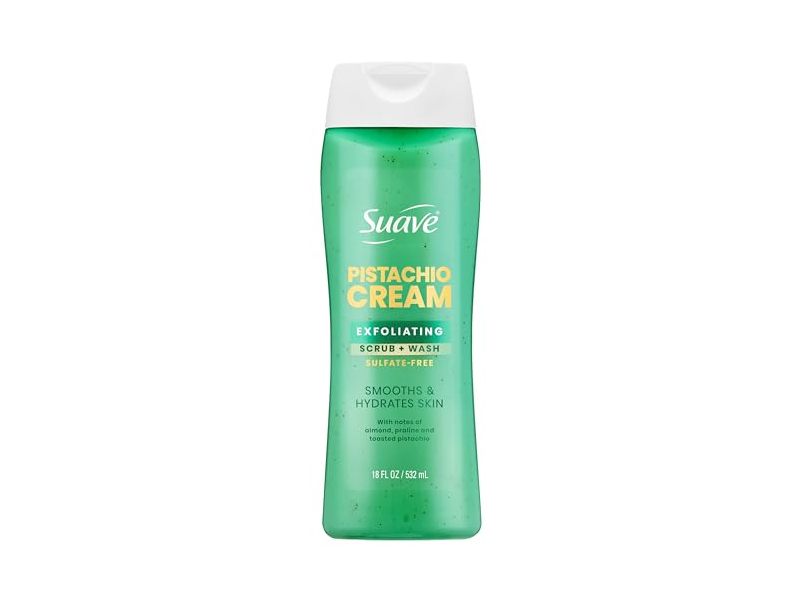 Suave Exfoliating Scrub + Wash, Pistachio Cream, 18 fl oz/532 mL