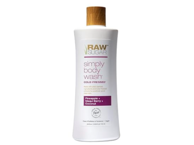 Raw Sugar Simply Body Wash, Pineapple + Maqui Berry + Coconut, 25 fl oz/740 mL