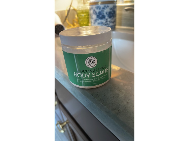 Pure Body Naturals Exfoliating Body Scrub, Coconut Milk, 12 oz/340 mL