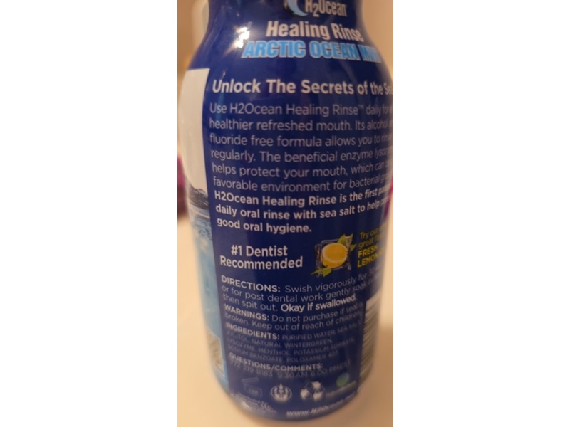 H2Ocean Sea Salt Healing Rinse, Fresh Lemon Ice, 8 fl oz/236 mL, Pack Of 2