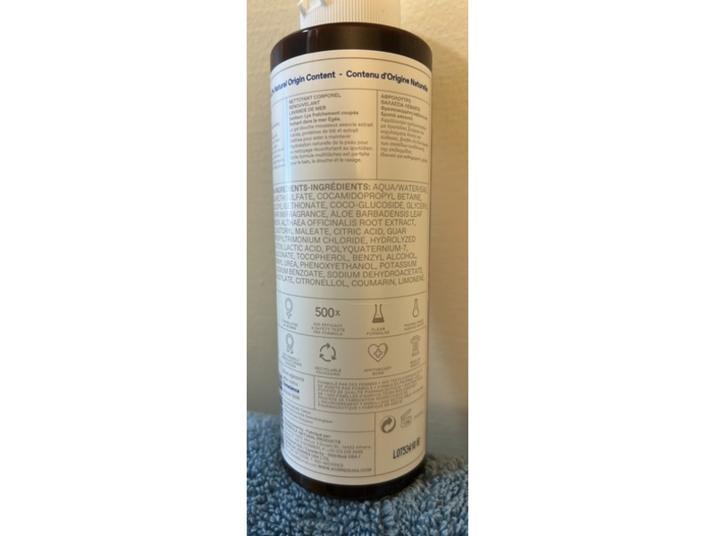 Korres Renewing Body Cleanser, Sea Lavender, 8.45 fl oz/250 mL