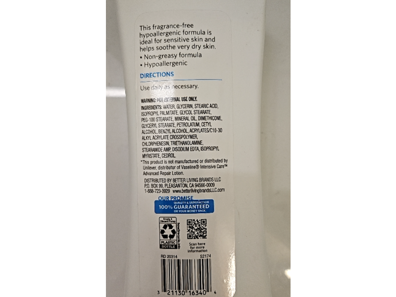 Signature Care Advanced Recovery Lotion, 20.3 fl oz/600 mL