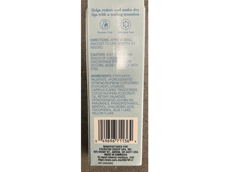 b.Pure Cooling Lip Serum, Coconut Oil, Mint, Vitamin E, 0.35 oz/10 g