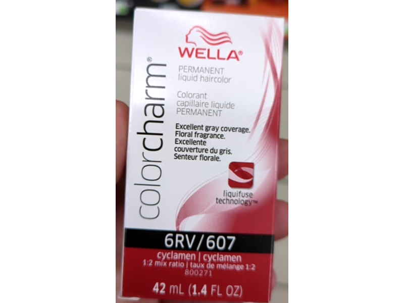 Wella Color Charm Permanent Liquid Haircolor, 6RV Cyclamen, 1.4 fl oz/42 mL