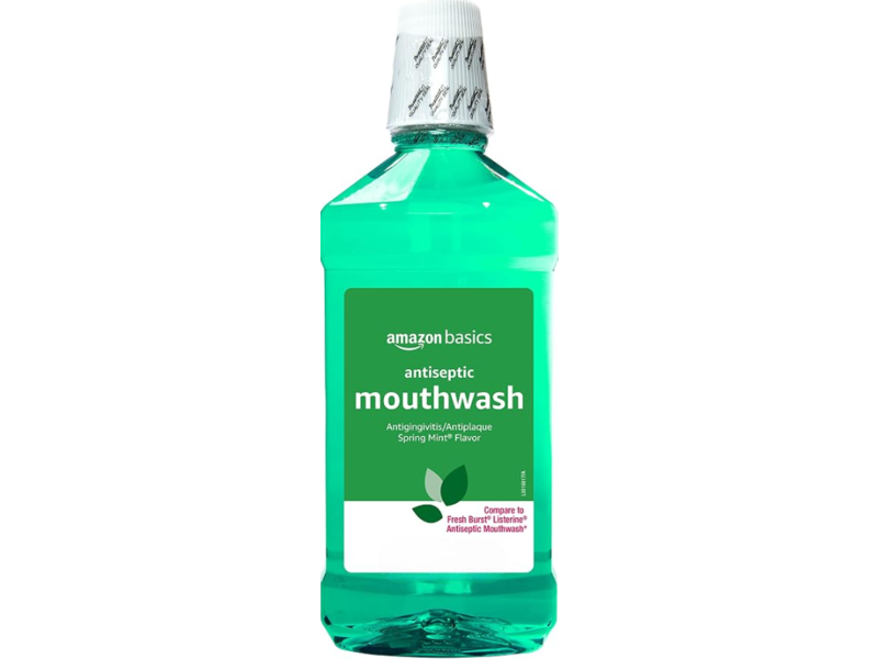 Amazon Basics Antiseptic Mouthwash, Spring Mint, 8.5 fl oz/250 mL