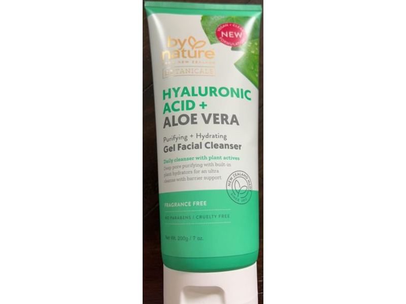 By Nature From New Zealand Facial Cleanser Gel, Hyaluronic Acid + Aloe Vera, 7 oz/200 g