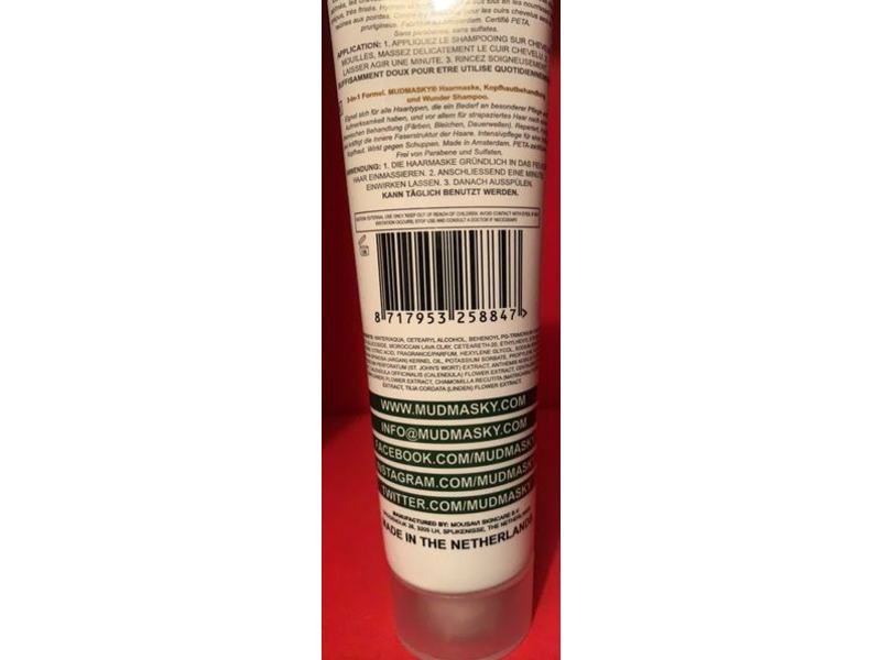 Mudmasky 3 In 1 Hair Mask + Scalp Treatment & Miracle Shampoo, 2.5 fl oz/75 mL