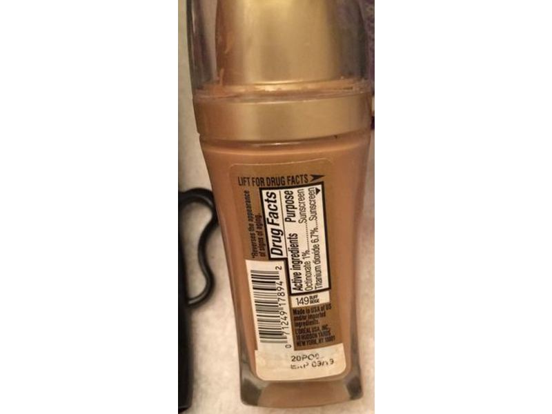 Loreal Paris Visible Lift Foundation, Serum Absolute, Buff Beige, SPF 17, 1 fl oz/30 mL