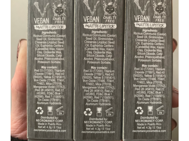 Necromancy Cosmetica Matte Lipstick, Spector, 4.3 g/0.15 oz