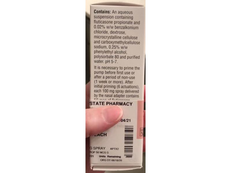Fluticasone Propionate Nasal Spray USP, 50 mcg, 48 g Apotex Corp (RX)