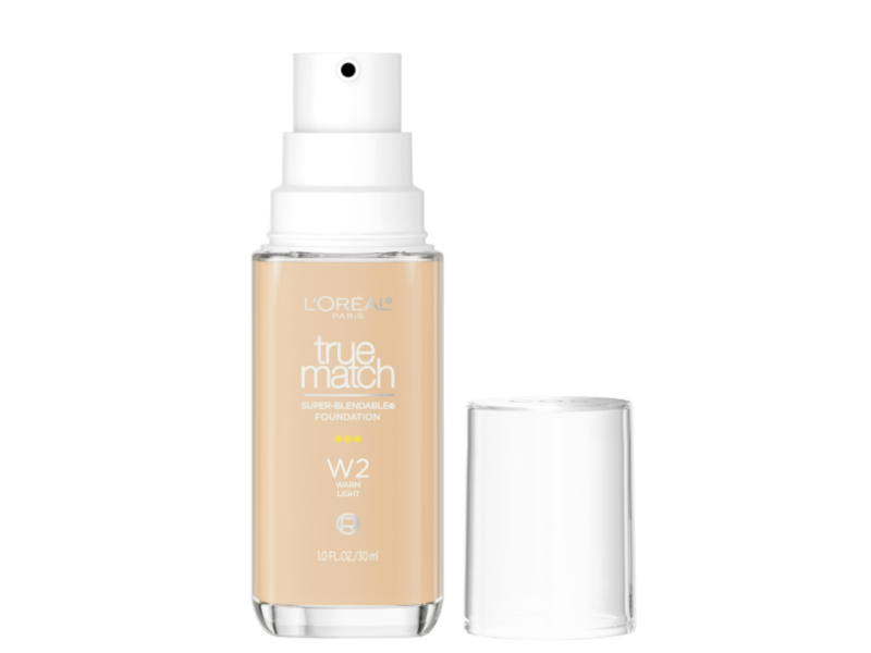 L'Oreal Paris True Match Super-Blendable Foundation, W2 Warm Light, 1.0 fl oz/30 mL