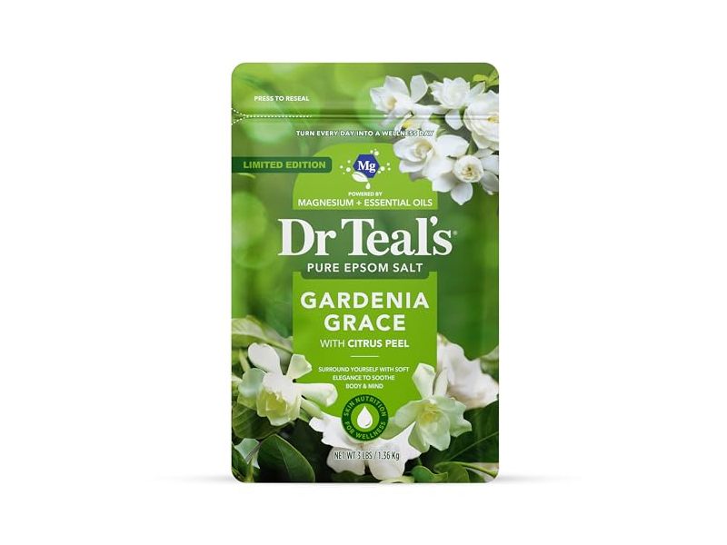 Dr Teal's Epsom Salt Magnesium Soak, Gardenia Grace, 48 oz/1.36 kg