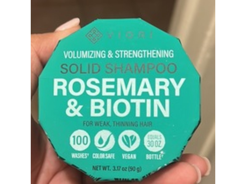 Viori Volumizing & Strengthening Sold Shampoo, Rosemary & Biotin, 3.17 oz/90 g