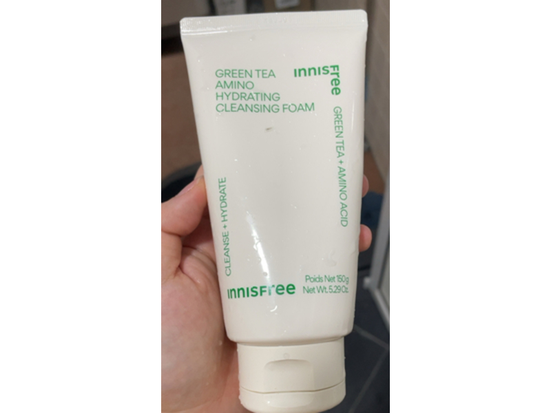 Innisfree Hydrating Cleansing Foam, Green Tea Amino, 5.29 oz/150 g
