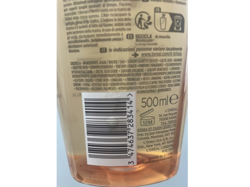 Kerastase Gloss Absolu Hydra-Illuminating Shampoo, Hyaluronic Acid + Glycolic Acid + Wild Rose In Oil, 16.9 fl oz/500 mL
