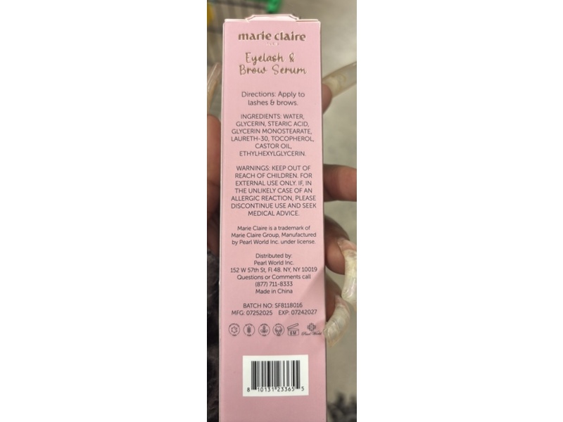Marie Claire Eyelash & Brow Serum, 0.1 fl oz/3 mL