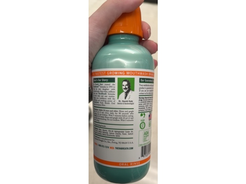 Thera Breath Fresh Breath Oral Rinse, Eucalyptus Mint, 16 fl oz/473 mL
