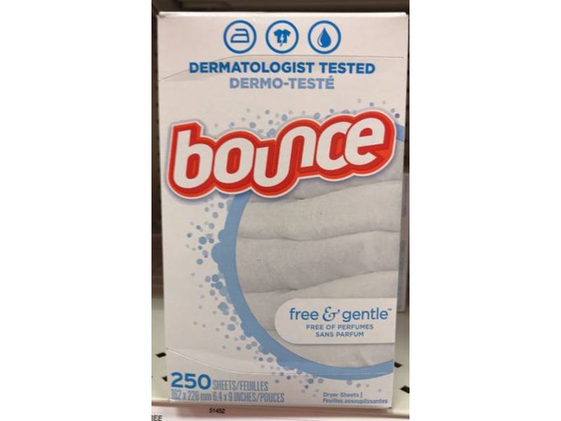 Bounce Free & Gentle Dryer Sheets, 250 Count