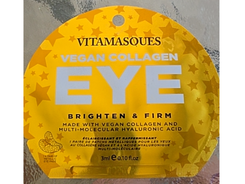 Vitamasques Eye Brighten & Firm Pads, Vegan Collagen & Hyaluronic Acid, 0.10 fl oz/3 mL