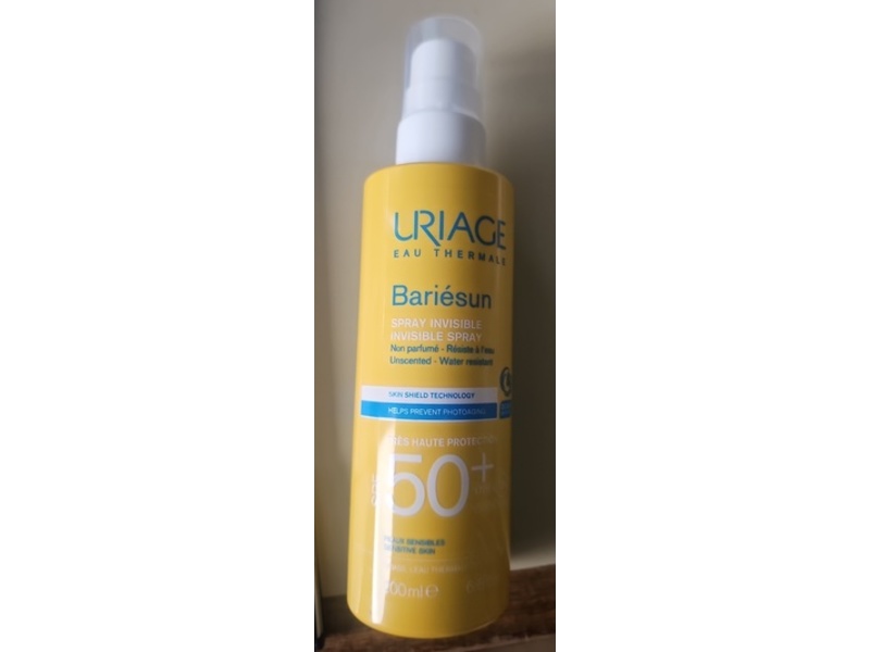 Uriage Eau Thermale Bariesun Invisible Spray, SPF 50+, 6.8 fl oz/200 mL