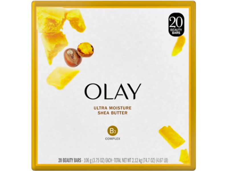 Olay Ultra Moisture Beauty Bar, Shea Butter, 3.75 oz/106 g, 20 Count