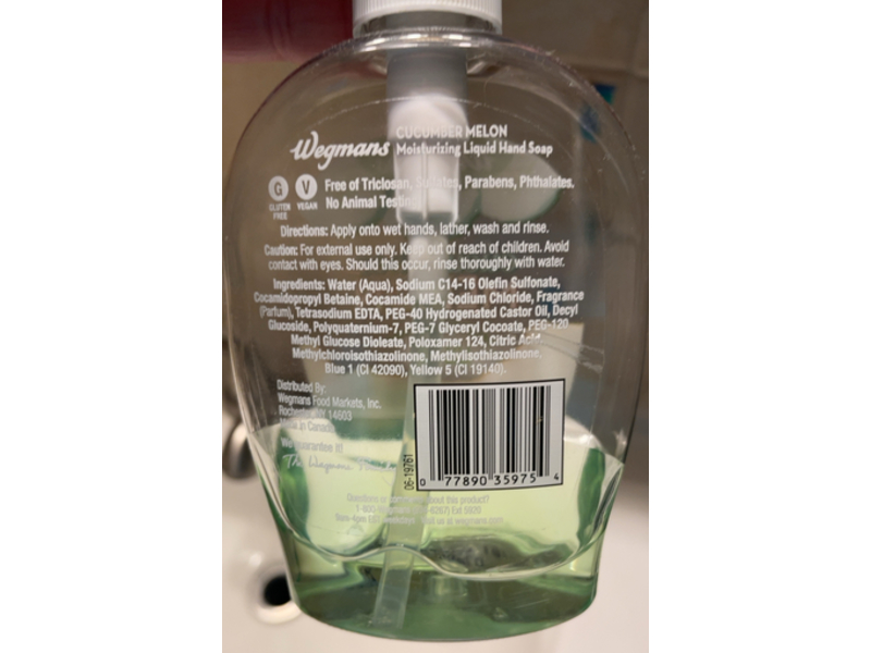 Wegmans Moisturizing Liquid Hand Soap, Cucumber Melon, 7.5 fl oz/222 mL