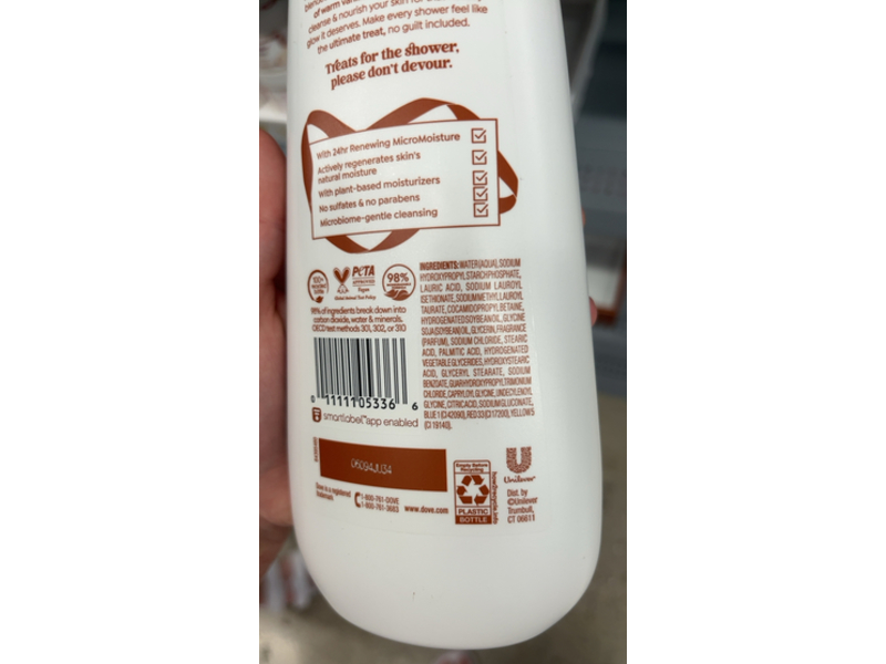 Dove Body Wash, Pecan Butter Crunch, 20 fl oz/591 mL