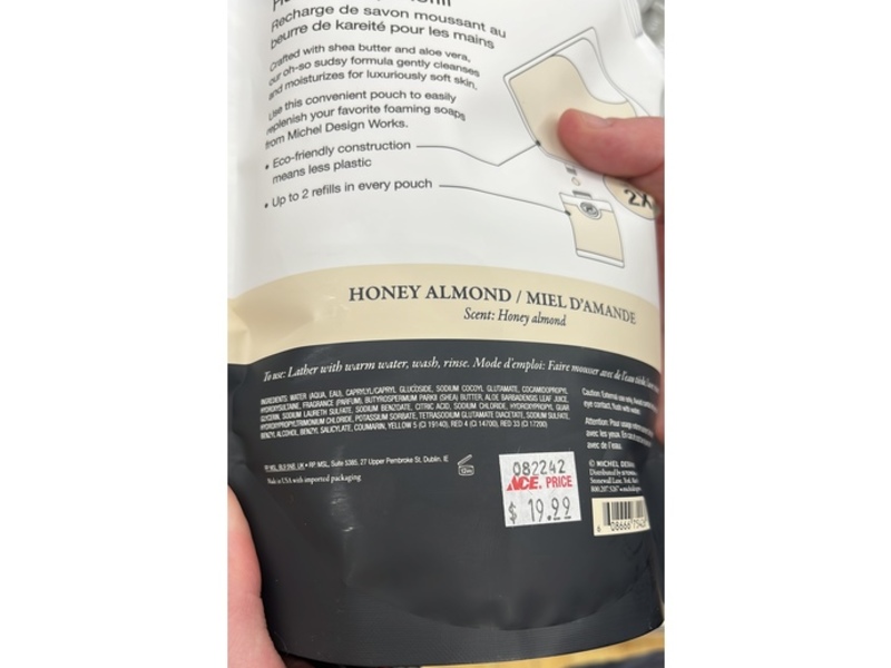 Michel Design Works Foaming Shea Butter Hand Soap, Honey Almond, 35.6 fl oz/1.05 L