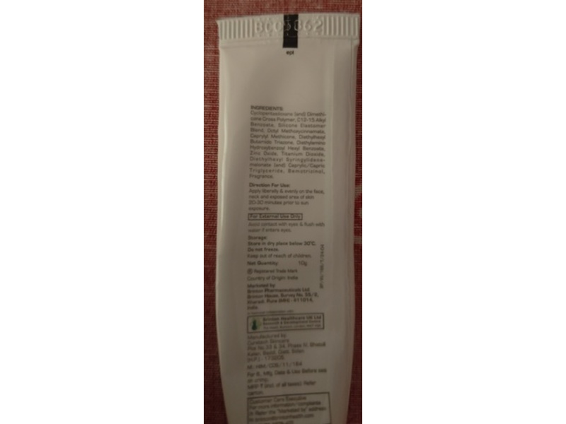 Brinton Uv doux Silicone Sunscreen Gel, SPF 50 PA+++, 10 g