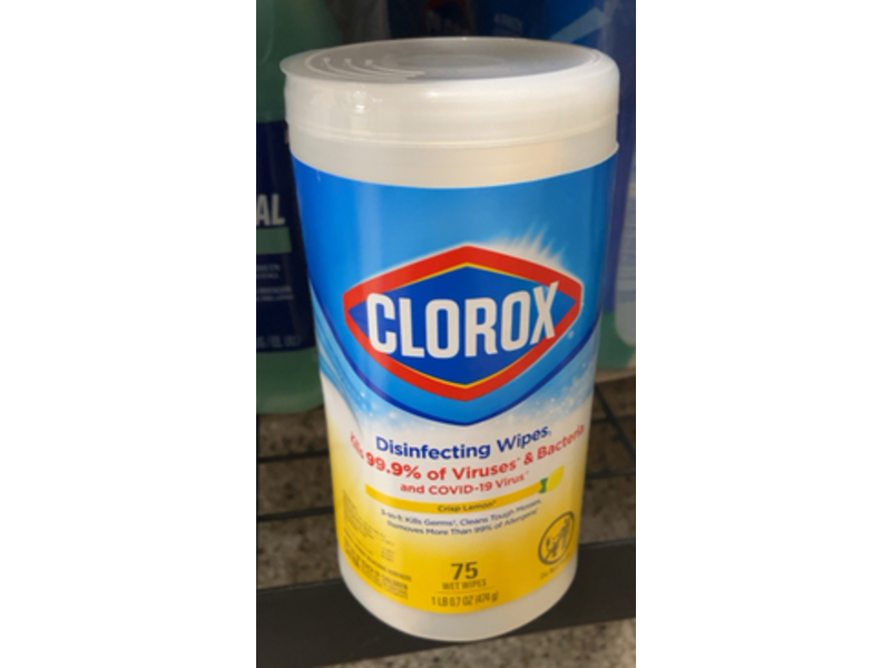 Clorox Disinfecting Wipes, Crisp Lemon, 0.7 oz/474 g, 75 Count