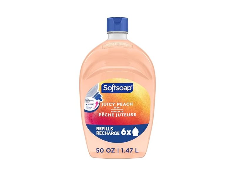 Softsoap Liquid Hand Soap Refill, Juicy Peach, 50 fl oz/1.47 L