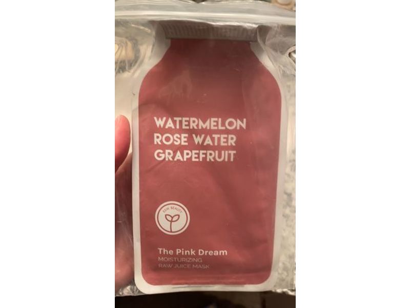 ESW Beauty The Pink Dream Moisturizing Raw Juice Mask, Watermelon Rose Water Grapefruit, 0.85 fl oz/25 ml