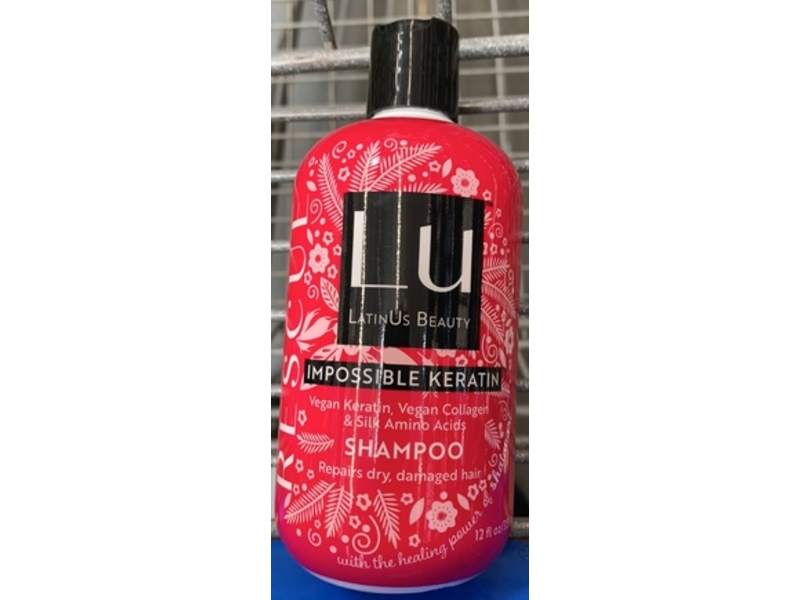 LatinUs Beauty Impossible Keratin Shampoo, Vegan Keratin, vegan Collagen & Silk Amino Acids, 12 fl oz/355 mL