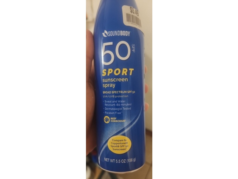 Sound Body Sport Sunscreen Spray, SPF 50, 5.5 oz/156 g