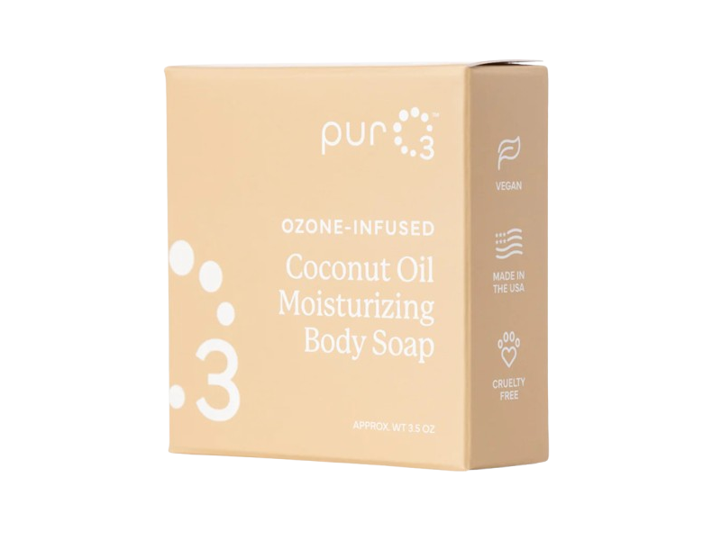 Puro3 Ozone-Infused Moisturizing Body Soap, Coconut Oil, 3.5 oz, Pack Of 3